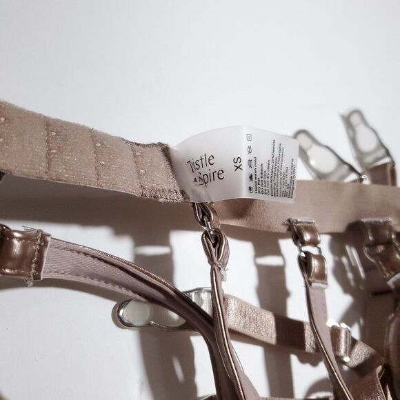 Thistle and Spire Strapped In Sidney Garter Belt Size XS Lingerie Bronze - Picture 5 of 5